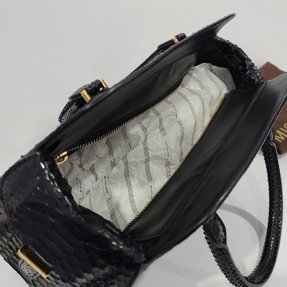 65% SALE ✅ Michael Kors GIA PYTHON LEATHER SATCHEL~ Runway Collection ✨ NWT's - Picture 12 of 17